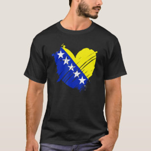T-shirt Drapeau de Bosnie-Herzégovine J'aime la Bosnie Adn