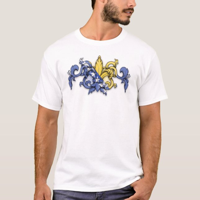 T-shirt Drapeau de Bosnien de Fleur (Devant)