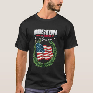 T-shirt Drapeau de Boston États-Unis d'Amérique