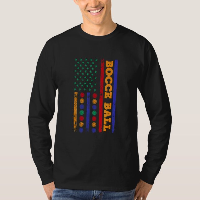 T-shirt Drapeau de boule de Bocce Jeu de quilles italien B (Devant)