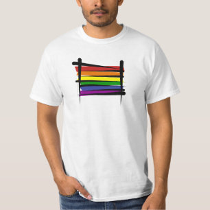 T-shirt Drapeau de brosse de gay pride d'arc-en-ciel