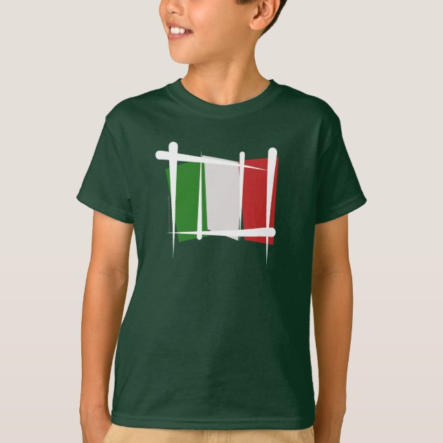 T-shirt Drapeau de brosse de l'Italie (Devant)