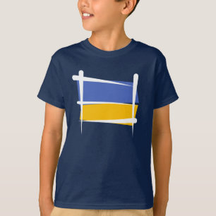T-shirt Drapeau de brosse de l'Ukraine
