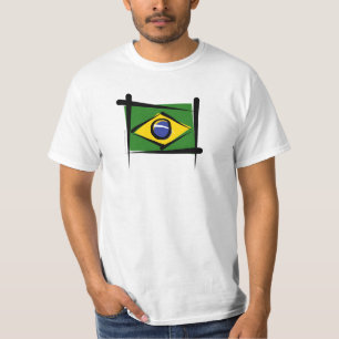 T-shirt Drapeau de brosse du Brésil