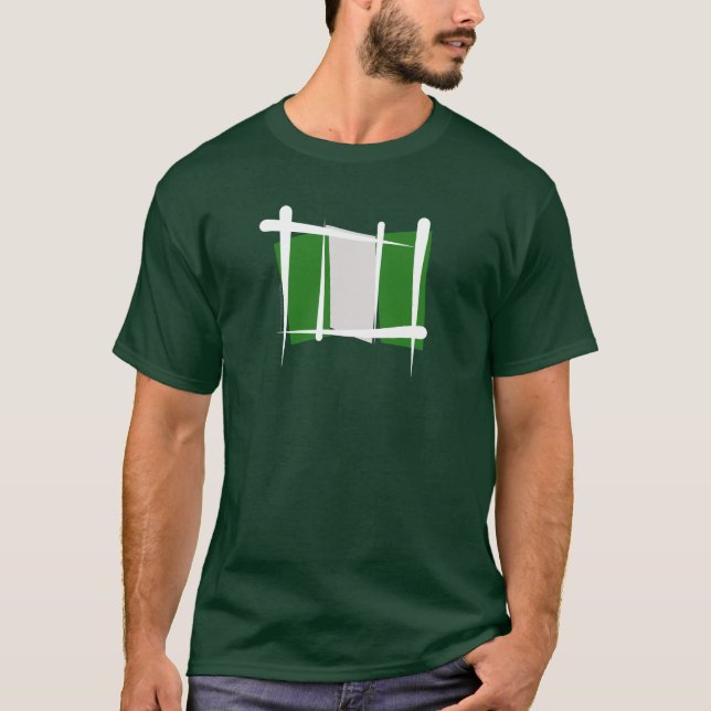 T-shirt Drapeau de brosse du Nigéria (Devant)
