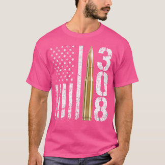 T-shirt Drapeau de calibre 308 de l'arme Ammo 308