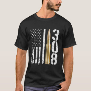 T-shirt Drapeau de calibre 308 de l'arme Ammo 308