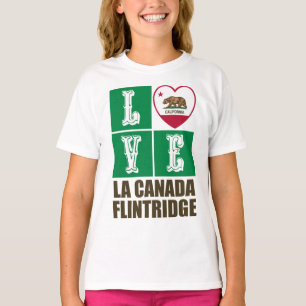 T-shirt Drapeau de Californie Coeur La Canada Flintridge