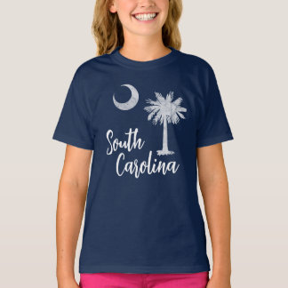 T-shirt Drapeau de Caroline du Sud avec Palmetto Tree Blue