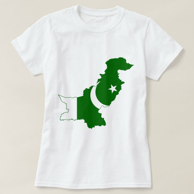 T-shirt Drapeau de carte du Pakistan (Design devant)