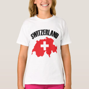 T-shirt Drapeau de carte Suisse
