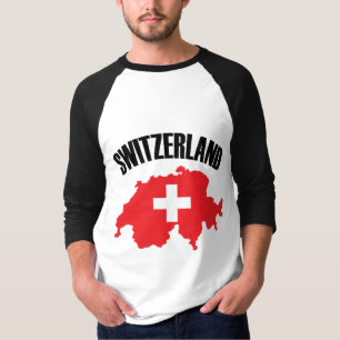 T-shirt Drapeau de carte Suisse