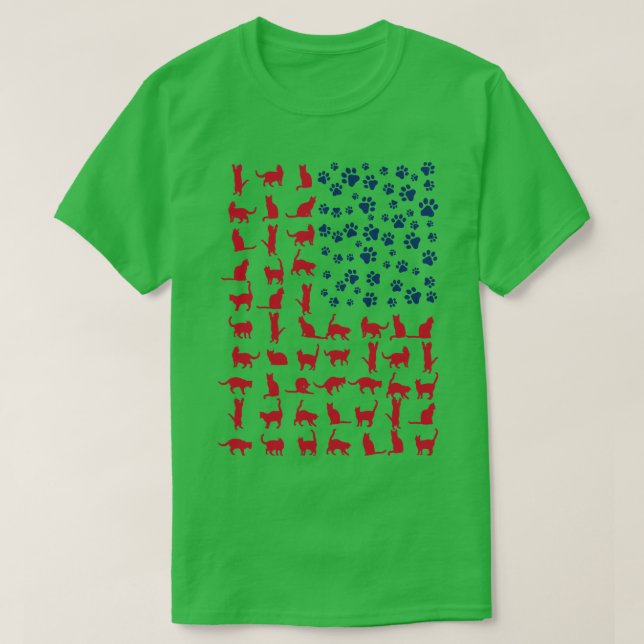 T-shirt Drapeau de chat Amérique USA (Design devant)
