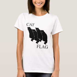 T-shirt Drapeau de chat Drôle noir amusant