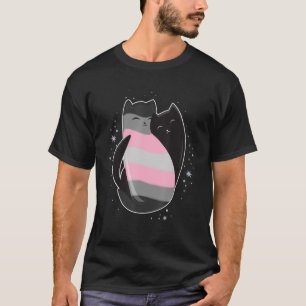 T-shirt Drapeau de chat non binaire transgenre LGBT Noir