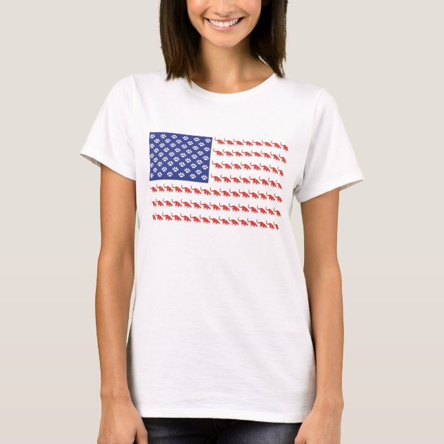 T-shirt Drapeau de chat patriotique (Devant)