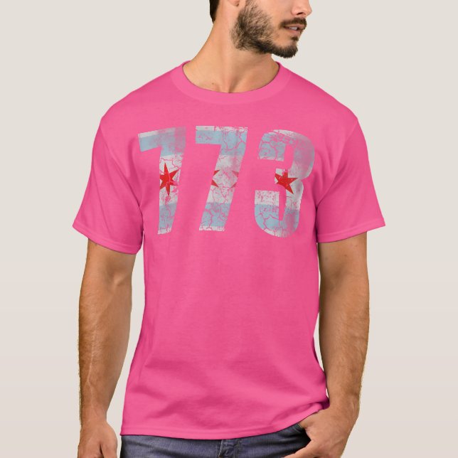 T-shirt Drapeau de Chicago 773 (Devant)