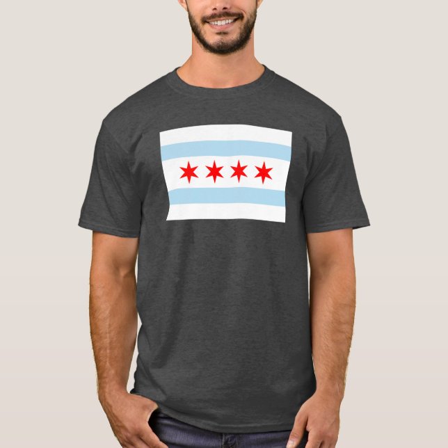 T-shirt Drapeau de Chicago Blizzard Blue (Devant)