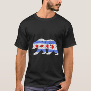 T-shirt Drapeau de Chicago Ours en détresse