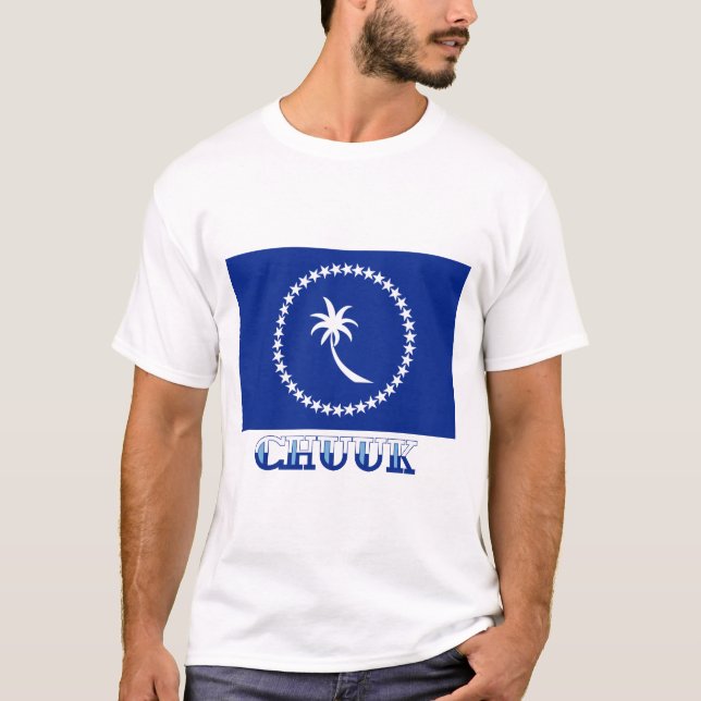 T-shirt Drapeau de Chuuk, avec le nom (Devant)