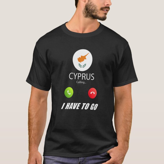 T-shirt Drapeau de Chypre Souvenir Chypre Vous Appelle Vou (Devant)