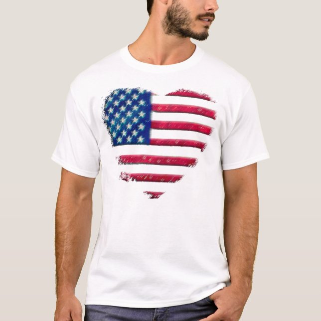 T-shirt Drapeau de coeur (Devant)