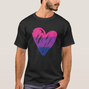 T-shirt Drapeau de coeur de la fierté bisexuelle