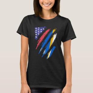 T-shirt Drapeau de coeur du patriote américain des Îles Ma