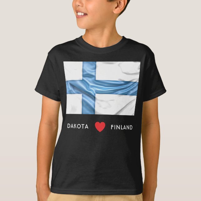 T-shirt Drapeau de coeur traditionnel finlandais (Devant)