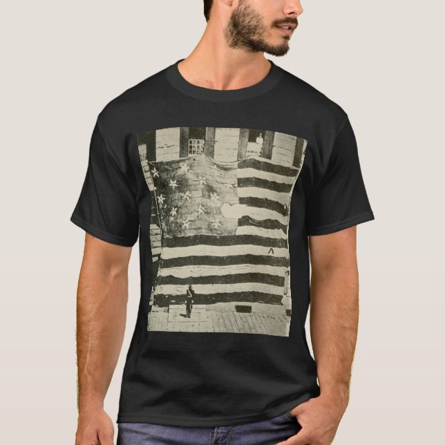 T-shirt Drapeau de combat militaire américain Star Spangle (Devant)