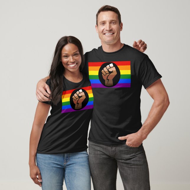 T-shirt Drapeau de couleur des personnes queer de Slippery (Unisexe)