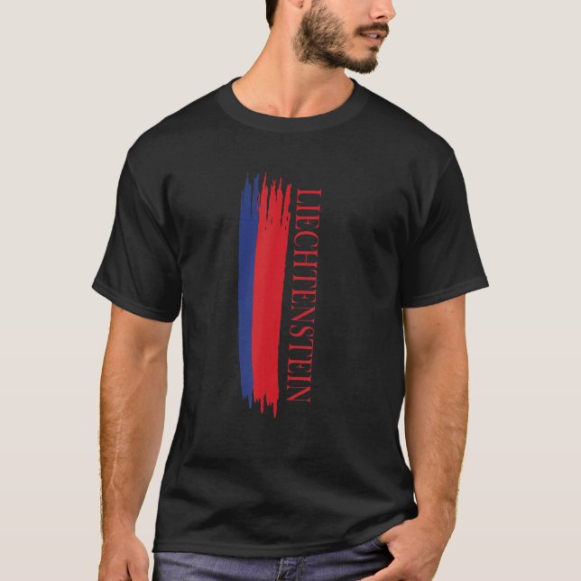 T-shirt Drapeau de couleur Liechtenstein (Devant)