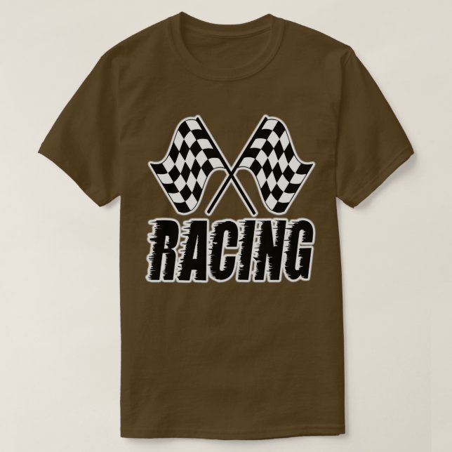 T-shirt Drapeau de course Chequred À damiers drapeaux (Design devant)
