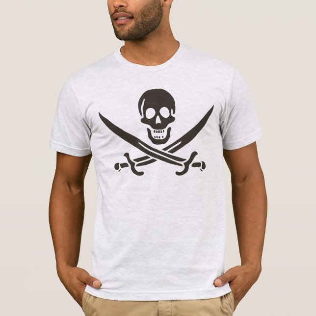 T-shirt Drapeau de crâne obsidien Drapeau de pirate Calico (Devant)