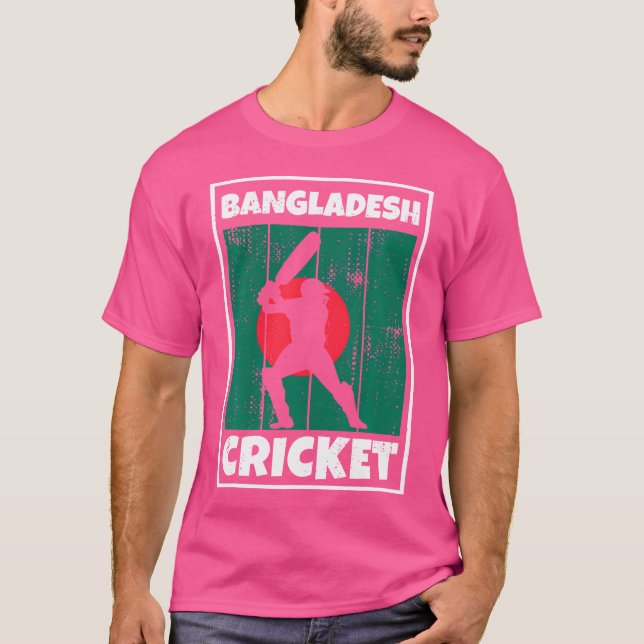 T-shirt Drapeau De Cricket Du Bangladesh (Devant)