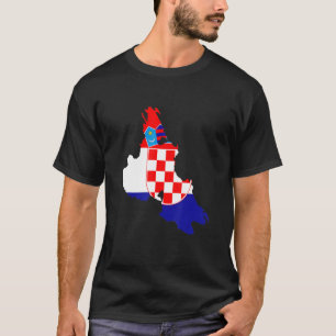 T-shirt Drapeau de Croatie dans Krk contour Krk