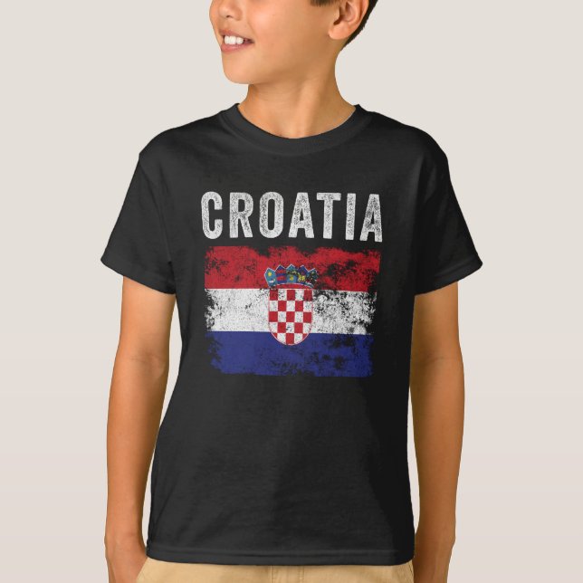 T-shirt Drapeau de Croatie en détresse - Drapeau de Croati (Devant)