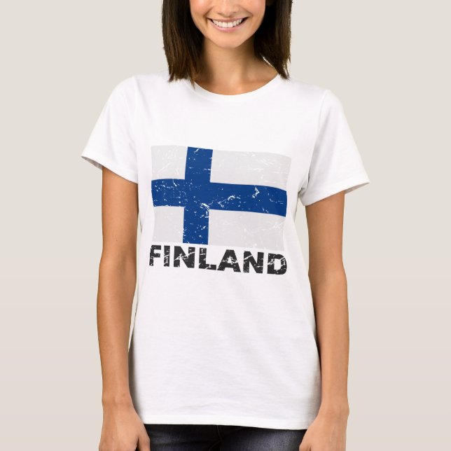 T-shirt Drapeau de cru de la Finlande (Devant)