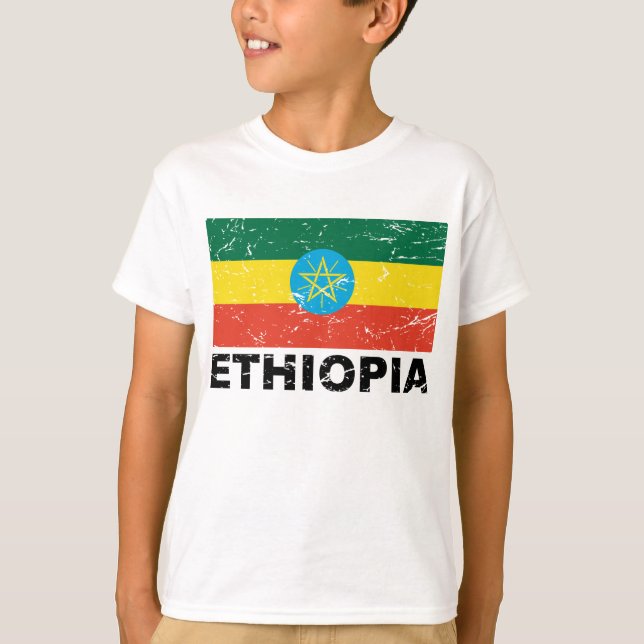 T-shirt Drapeau de cru de l'Ethiopie (Devant)