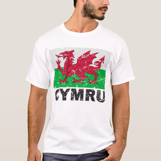 T-shirt Drapeau de cru du Pays de Galles CYMRU (Devant)