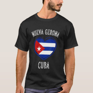T-shirt Drapeau de Cuba Cœur Ville de Nueva Gerona