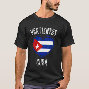 T-shirt Drapeau de Cuba Cœur Ville de Vertientes