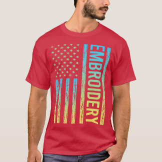 T-shirt Drapeau de dégradé 02 Broder broderie