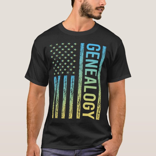 T-shirt Drapeau de dégradé Généalogie Généalogiste (Devant)