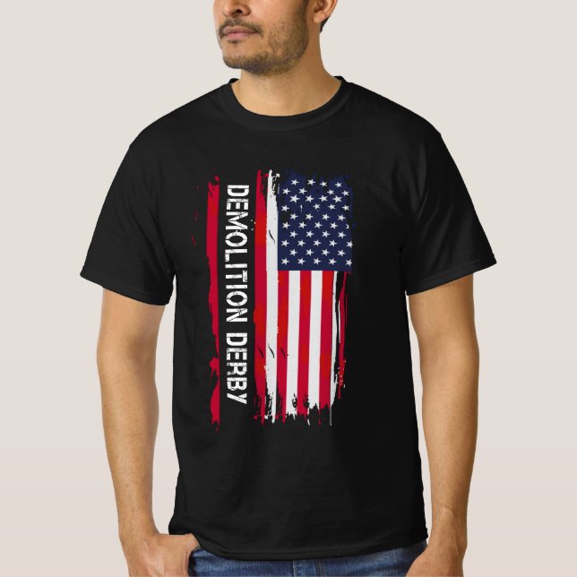 T-shirt Drapeau de démolition Derby Patriotic USA (Devant)