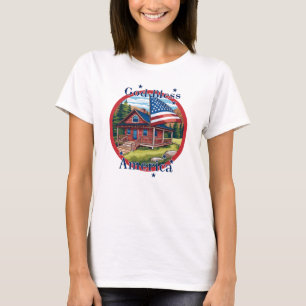 T-shirt Drapeau de Dieu béni America USA