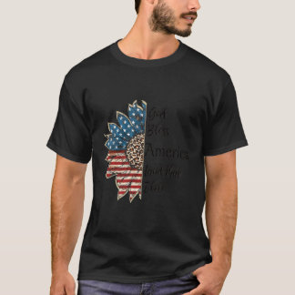 T-shirt Drapeau de Dieu béni l'Amérique patriotique 4 juil