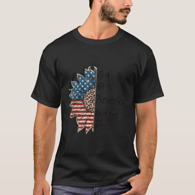 T-shirt Drapeau de Dieu béni l'Amérique patriotique 4 juil (Devant)