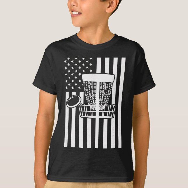 T-shirt Drapeau de Disc Golf Usa - Disc Golf Sket américai (Devant)