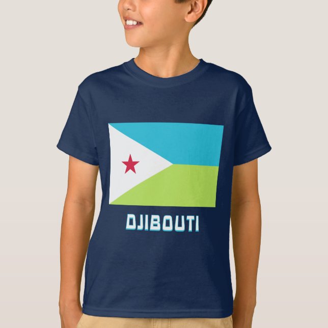 T-shirt Drapeau de Djibouti avec le nom (Devant)